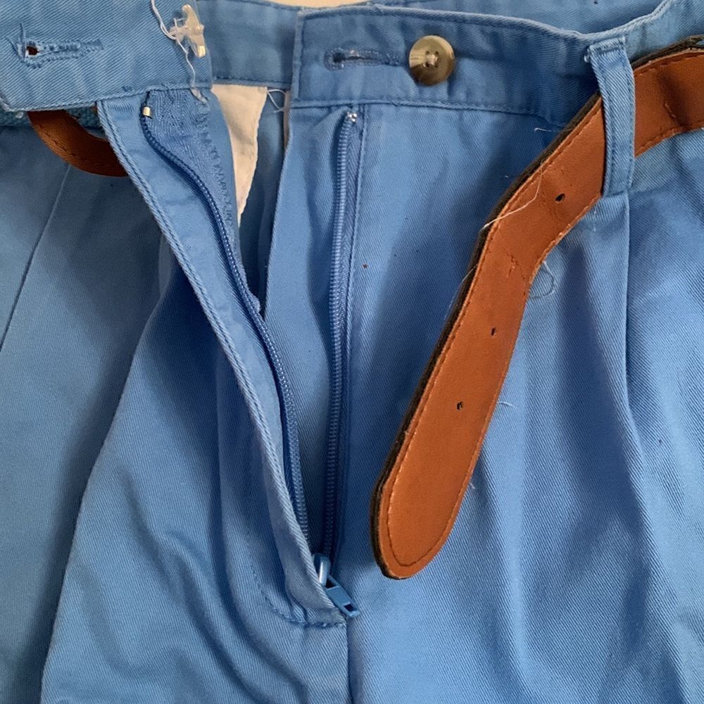 Vintage Basic Editions Cotton Blue Shorts W/ Belt Size 8 - Picture 5 of 7